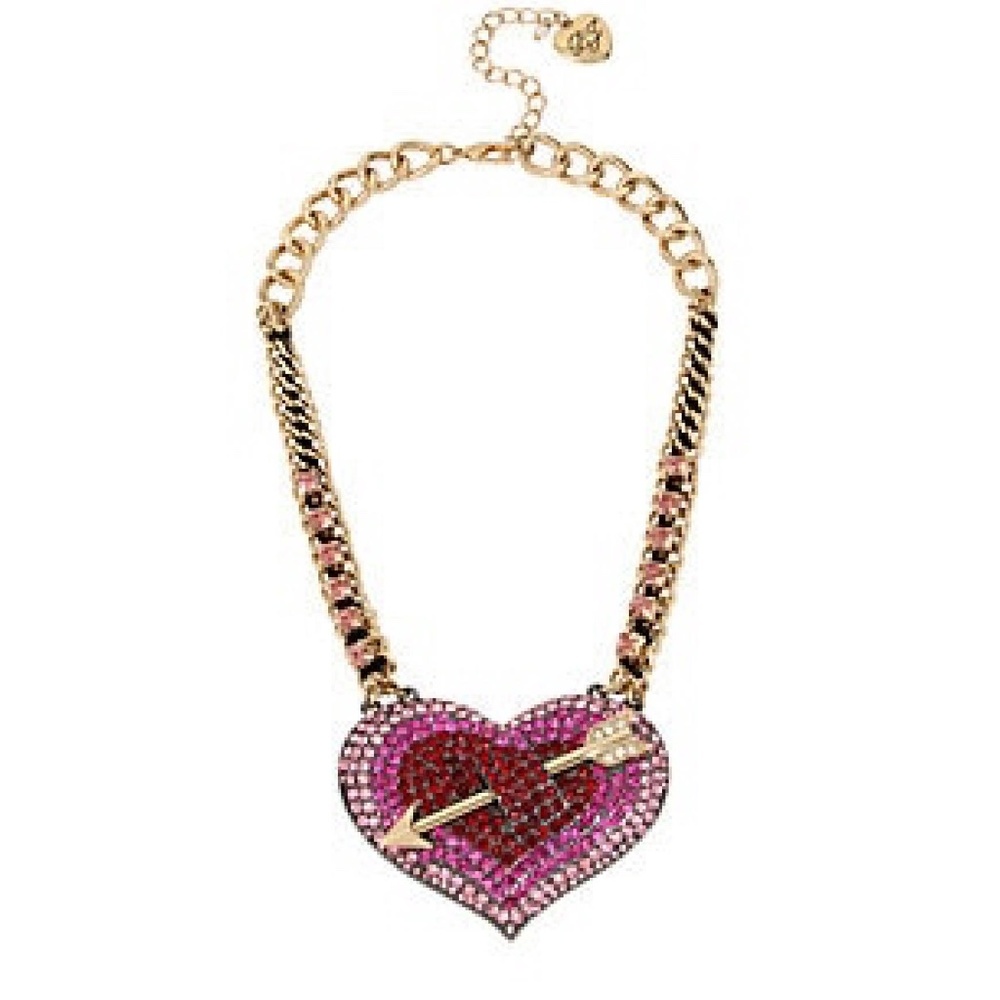 Rhinestone Pave Heart Statement Necklace